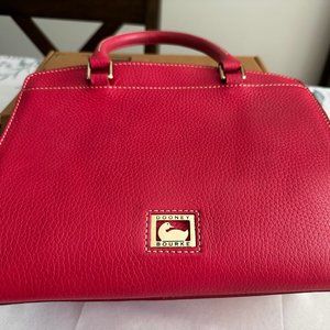 Dooney & Bourke Pink Pebbed Leather Doube Handes Satchel Bag Purse